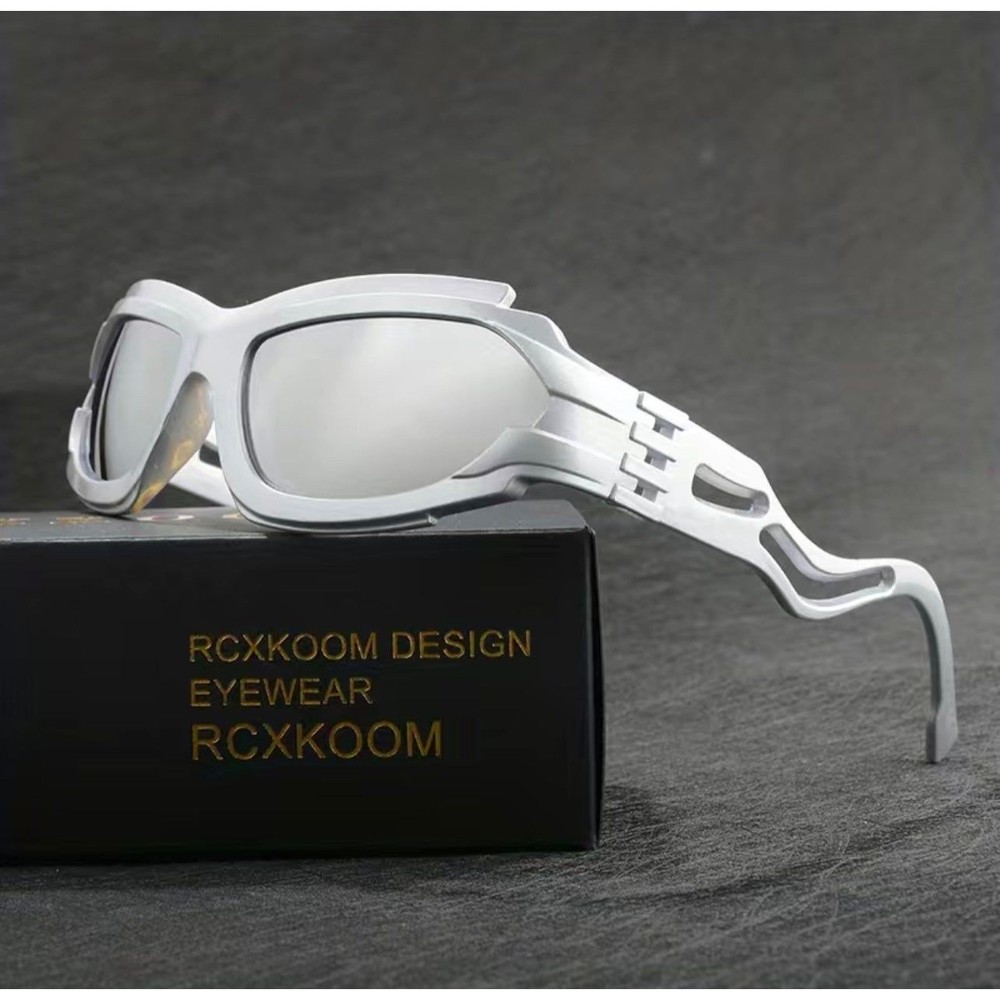Fashion Wrap Around Y2K Glasses For Men And Women 2000s Cool Trendy Sport Silver